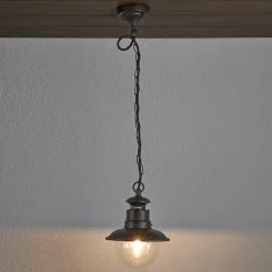 Lindby buiten hanglamp Eddie, roest, metaal, IP44, E27