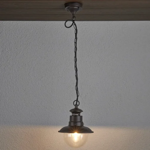 Lindby buiten hanglamp Eddie, roest, metaal, IP44, E27