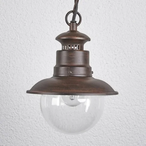 Lindby buiten hanglamp Eddie, roest, metaal, IP44, E27
