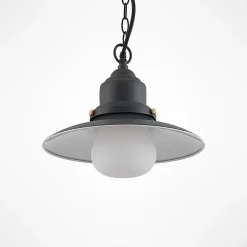 Lindby buiten hanglamp Roisin, antraciet, metaal, Ø 32cm