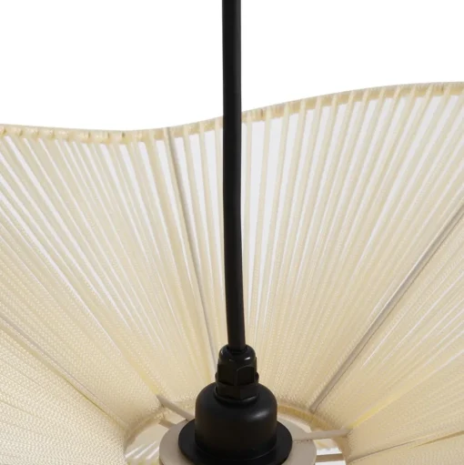 Lindby buiten hanglamp Valdorin, beige, katoen, Ø 40cm