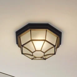 Lindby buiten plafondlamp Idril, antraciet, metaal, Ø 26,5cm
