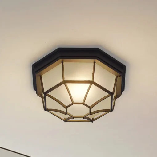 Lindby buiten plafondlamp Idril, antraciet, metaal, Ø 26,5cm