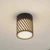 Lindby buiten plafondlamp Lurinda, 10,5 cm, zwart, aluminium,