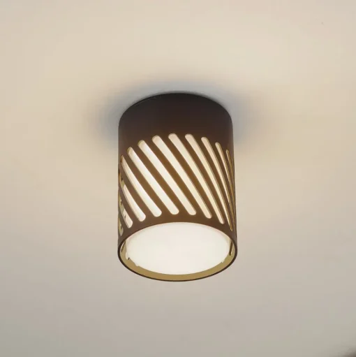 Lindby buiten plafondlamp Lurinda, 10,5 cm, zwart, aluminium,