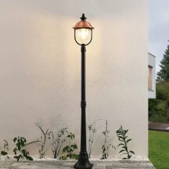 Lindby buitenlamp Clint, 177cm, metaal, zeewaterbestendig, E27