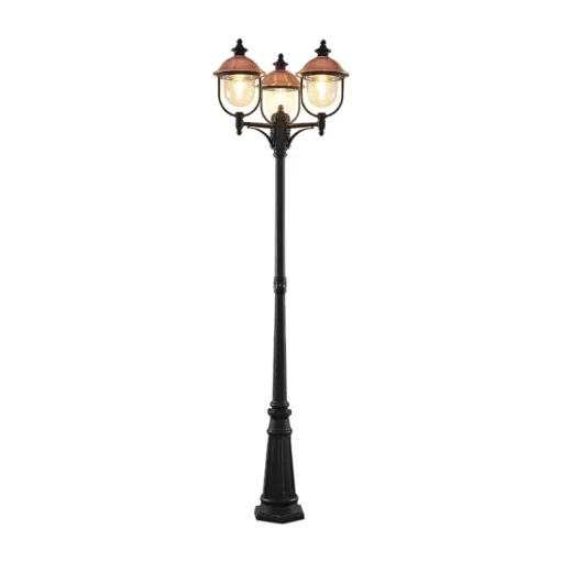 Lindby buitenlamp Clint, 225cm, 3-lamps, zeewaterbestendig, E27