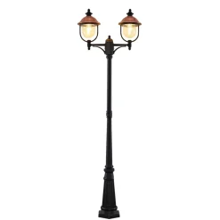 Lindby buitenlamp Clint, 225cm, 2-lamps, zeewaterbestendig, E27