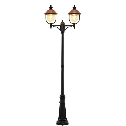 Lindby buitenlamp Clint, 225cm, 2-lamps, zeewaterbestendig, E27