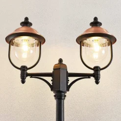 Lindby buitenlamp Clint, 225cm, 2-lamps, zeewaterbestendig, E27