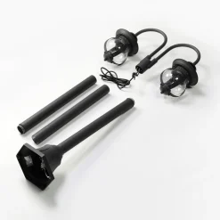 Lindby buitenlamp Farley, 215 cm, 2-lamps, IP44, E27