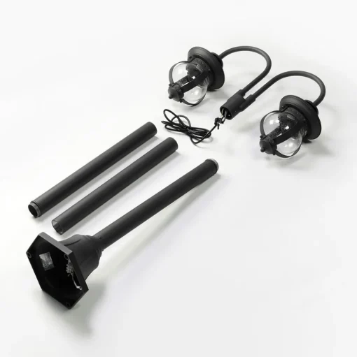 Lindby buitenlamp Farley, 215 cm, 2-lamps, IP44, E27