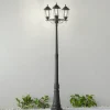 Lindby buitenlamp Nane, 217cm, zwart, zeewaterbestendig, E27