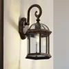 Lindby buitenwandlamp Adelisa, goud antiek, aluminium, hoogte 39 cm