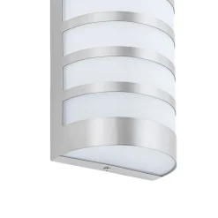 Lindby buitenwandlamp Alvin, stutten, roestvrij staal, IP44, E27