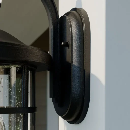 Lindby buitenwandlamp Ankea, zwart, hoogte 37 cm, IP23, E27