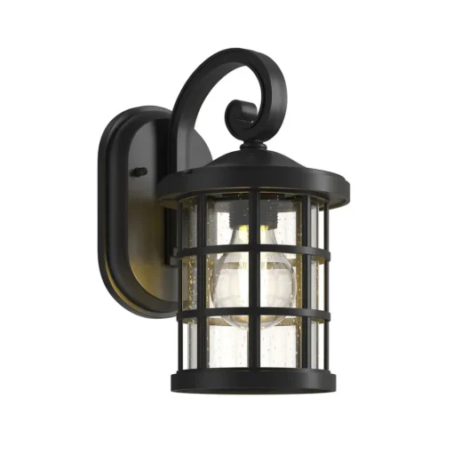 Lindby buitenwandlamp Ankea, zwart, hoogte 28 cm, IP23, E27