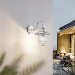 Lindby buitenwandlamp Celinor, zilver, staal, Ø 15 cm