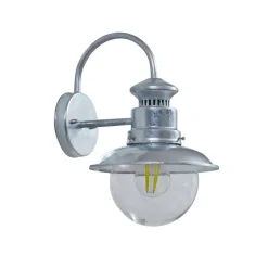 Lindby buitenwandlamp Celinor, zilver, staal, Ø 15 cm