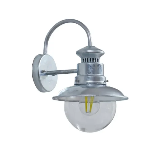 Lindby buitenwandlamp Celinor, zilver, staal, Ø 15 cm