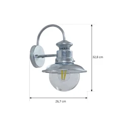 Lindby buitenwandlamp Celinor, zilver, staal, Ø 15 cm