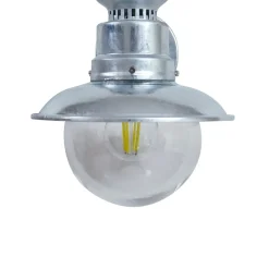 Lindby buitenwandlamp Celinor, zilver, staal, Ø 15 cm