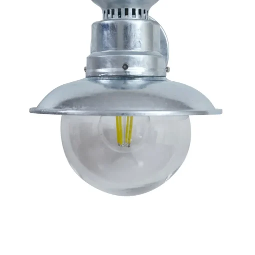 Lindby buitenwandlamp Celinor, zilver, staal, Ø 15 cm