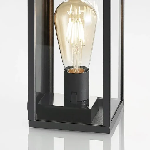 Lindby buitenwandlamp Filimon, antraciet, 22 cm, IP44, E27