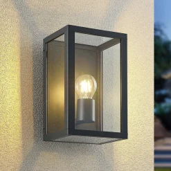Lindby buitenwandlamp Giavanna, 28 cm, antraciet, IP44, E27
