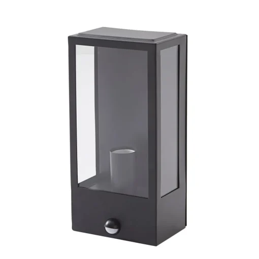 Lindby buitenwandlamp Ilana, zwart, sensor, IP44, E27