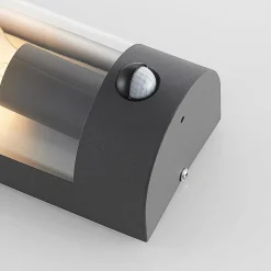 Lindby buitenwandlamp Junias, 24 cm, antraciet, sensor