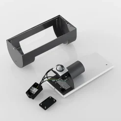 Lindby buitenwandlamp Junias, 24 cm, antraciet, sensor