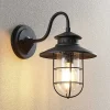 Lindby buitenwandlamp Kyan, hoogte 32 cm, zwart, IP44, E27