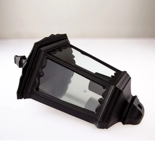 Lindby buitenwandlamp Lieva, hoogte 44 cm, zwart, glas