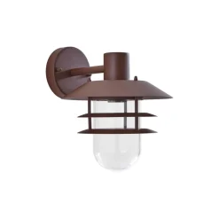 Lindby buitenwandlamp Meliora, roestbruin, ijzer, IP44, E27