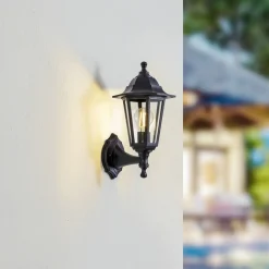 Lindby buitenwandlamp Nane, lantaarn, zeewaterbestendig, E27
