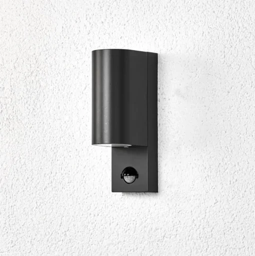 Lindby buitenwandlamp Palina, sensor, IP44, antraciet