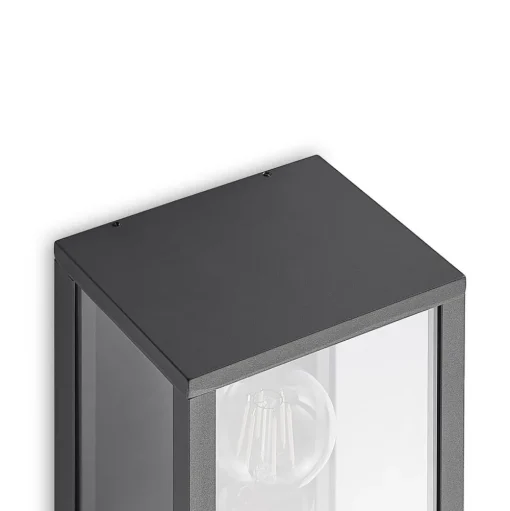 Lindby buitenwandlamp Peldar, helder, 1-lamp, 26cm, metaal