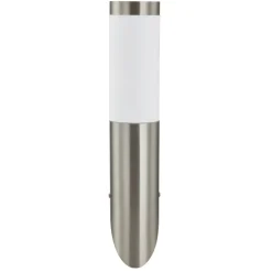 Lindby buitenwandlamp Statius, grijs, roestvrij staal, sensor