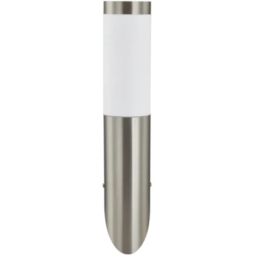 Lindby buitenwandlamp Statius, grijs, roestvrij staal, sensor