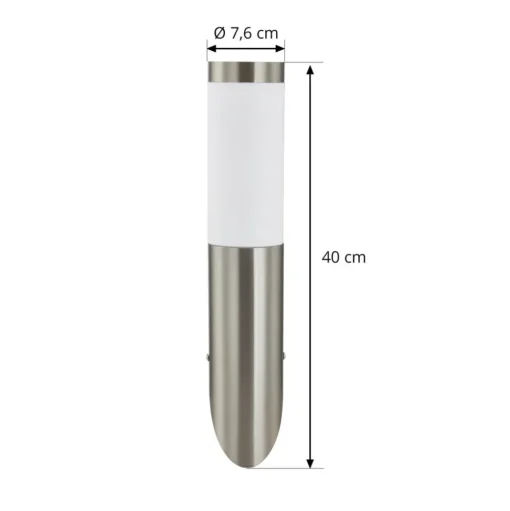 Lindby buitenwandlamp Statius, grijs, roestvrij staal, sensor