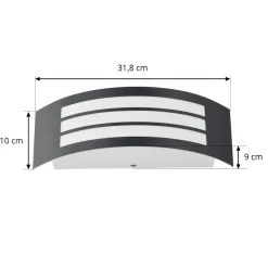 Lindby buitenwandlamp Vimal, E27, 32 cm, zwart, aluminium