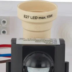 Lindby buitenwandlamp Vimal, sensor, E27, 26 cm, aluminium