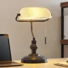 Lindby bureaulamp Profina, 39 cm, roestbruin, staal