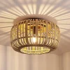 Lindby Canyana plafondlamp, naturel, rotan, Ø 40 cm