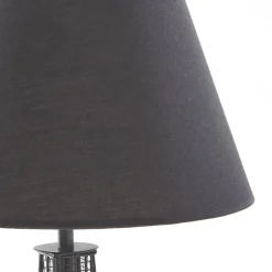 Lindby Croia tafellamp, zwart, metaal, Ø 28 cm, E27