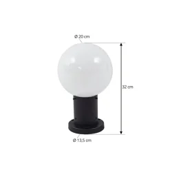 Lindby Dangan sokkellamp, wit, hoogte 32 cm, glas, metaal