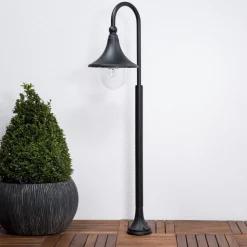 Lindby Daphne tuinpadverlichting, 120 cm, zwart, metaal, E27