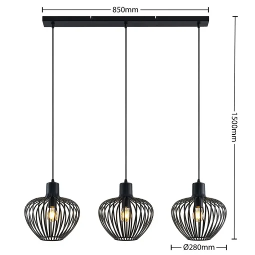 Lindby Deandre hanglamp, 3-lamps