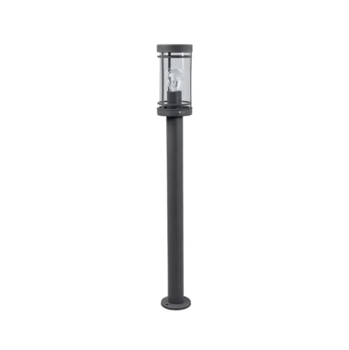 Lindby Djori tuinpadverlichting, 80 cm, antraciet, roestvrij staal, E27